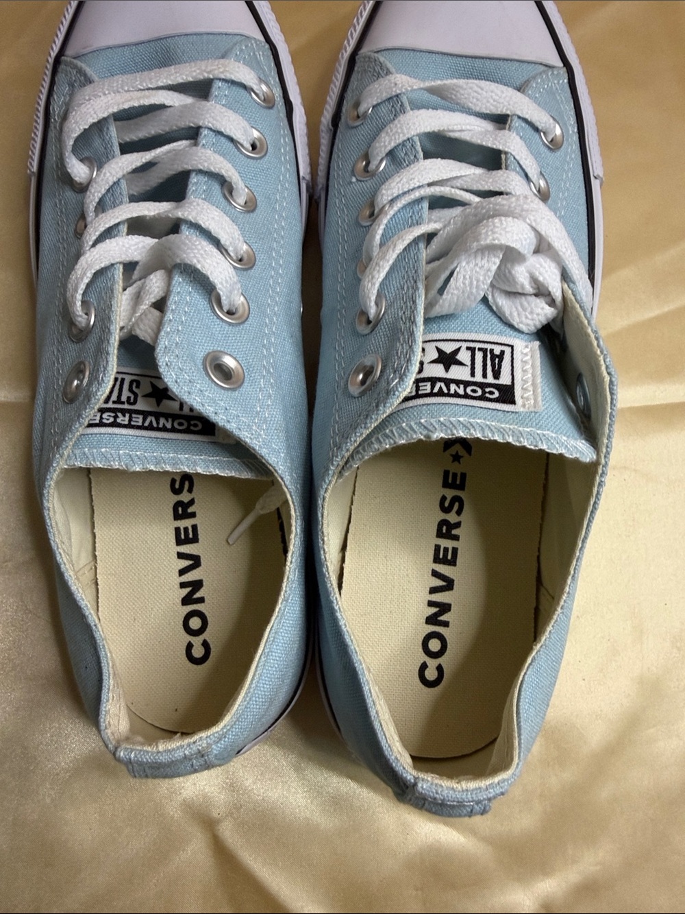 Converse Woman’s Light Blue Low Top Chuck Taylor Sneakers - Picture 3 of 5